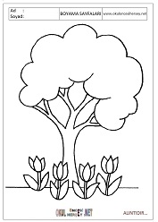 Ağaç boyama sayfaları 